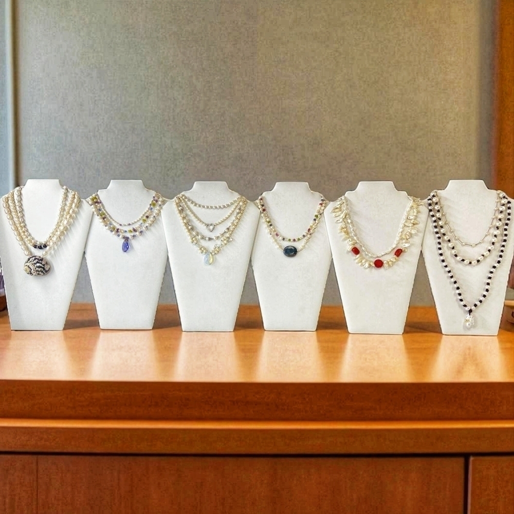 Lot of 16 Genuine Pearl/stone Necklaces with Silver Tone Findings